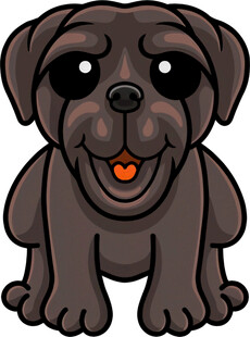 可爱黑色哈巴狗卡通形象