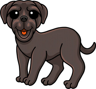 可爱黑色小狗卡通形象