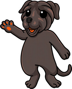 挥手的可爱小狗