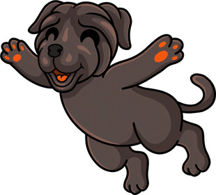 跳跃的欢乐小狗