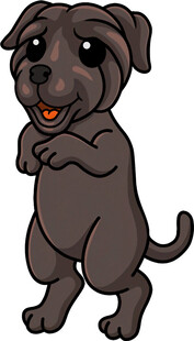 站立的可爱卡通小狗