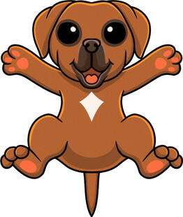 可爱小狗张开四肢萌态