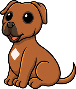 可爱棕色小狗卡通形象