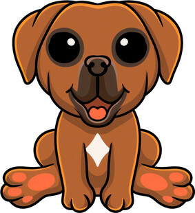 可爱棕色小狗卡通形象