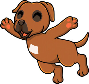 跳跃的可爱棕色小狗