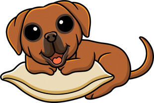 趴着的可爱卡通小狗