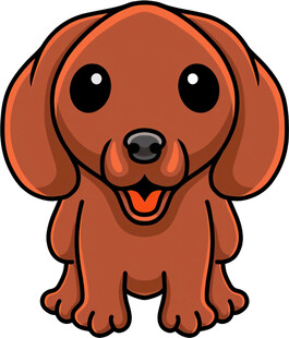 可爱棕色小狗卡通形象