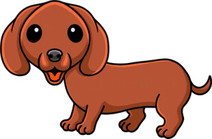 可爱棕色腊肠犬卡通形象