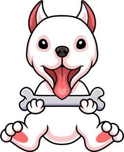 可爱小狗抱骨头