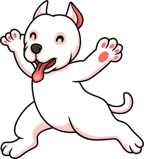 欢快跳跃的小白狗