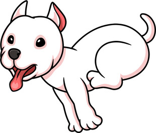 跳跃的可爱小白狗