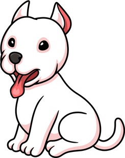 可爱白狗吐舌卡通形象