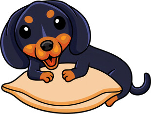 趴着的可爱腊肠犬