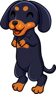 可爱卡通腊肠犬形象