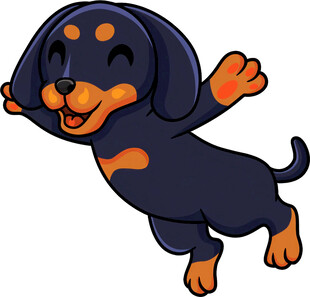 跳跃的可爱卡通小狗