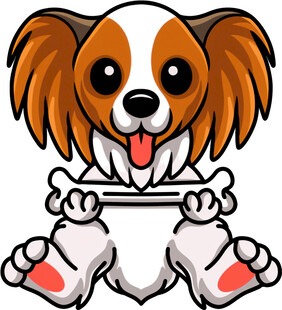 可爱小狗抱骨头