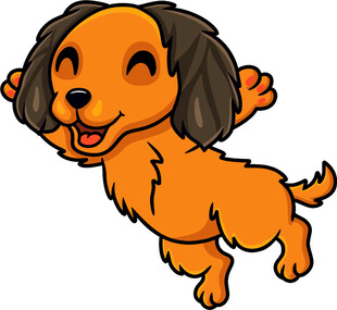 跳跃的快乐小狗