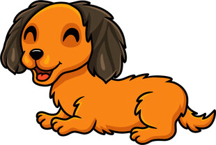 趴着的可爱卡通小狗