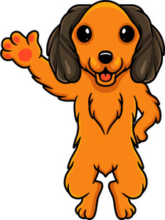 挥手的可爱小狗