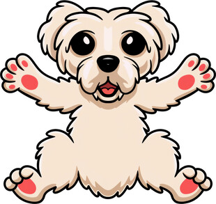 可爱小狗张开双手求抱抱