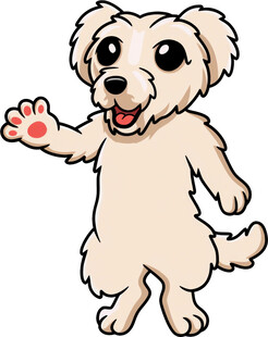 挥手的可爱小狗