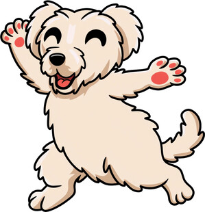 欢快小狗张开爪子迎接