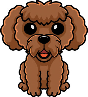 可爱棕色卡通小狗形象