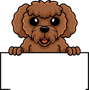 可爱小狗举空白标牌