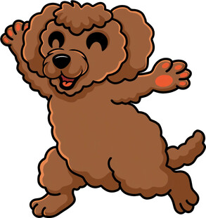 欢快跳跃的棕色小狗