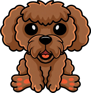 可爱棕色泰迪犬卡通形象