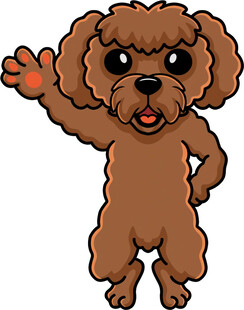 挥手的棕色小狗