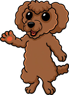 可爱棕色小狗挥手