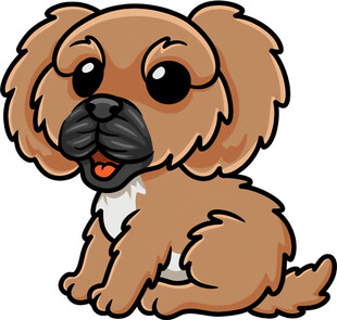 可爱棕色小狗卡通形象