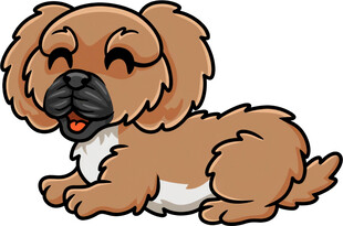 可爱趴卧小狗卡通形象