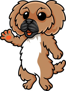 可爱小狗挥手示意