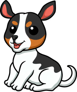 可爱三色小狗卡通形象