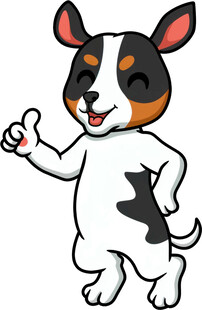 可爱小狗比耶卡通形象