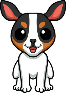 可爱三色小狗卡通形象