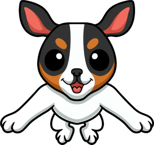 可爱跳跃的三色小狗