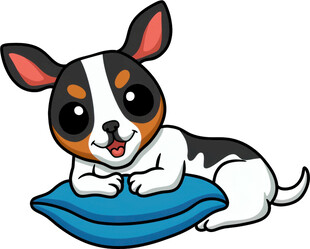 趴着的可爱三色小狗