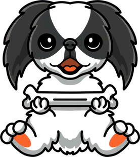 可爱黑白小狗卡通形象