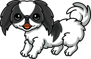 可爱黑白小狗卡通形象