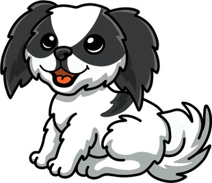 可爱黑白小狗卡通形象