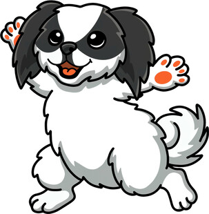 可爱小狗欢快挥手