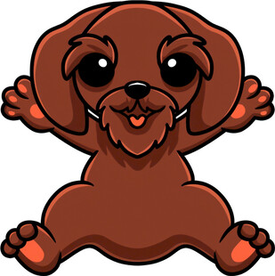 可爱棕色小狗张开双臂