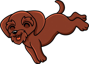 跳跃的棕色小狗