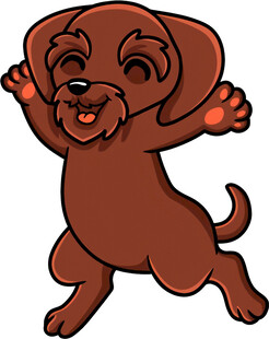 欢快跳跃的卡通小狗