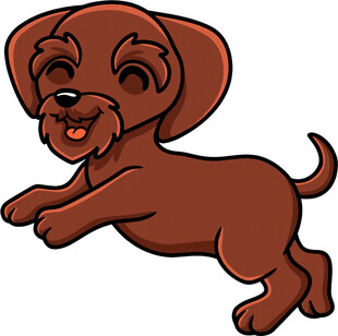 跳跃的棕色小狗