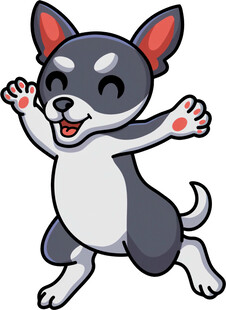 跳跃的可爱卡通小狗