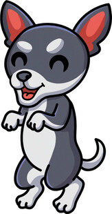 可爱卡通小狗欢快站立